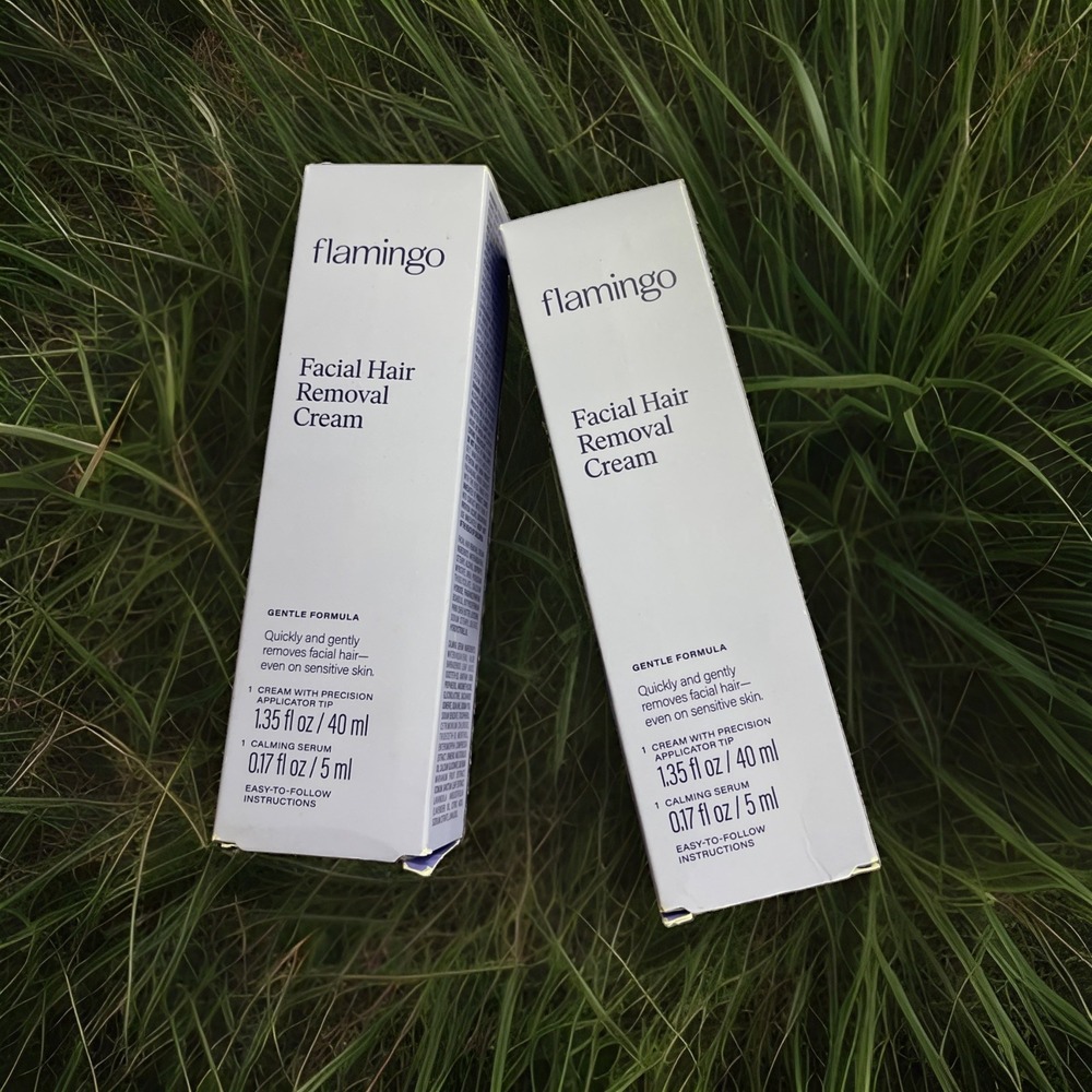 2 Packs! New! Flamingo Facial Hair Removal Cream W/ Calming Serum W/ Aloe Vera!